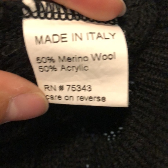 Coccole Womens Short Sleeve Cardigan Sz S Black Scalloped Knit Merino Wool Blend - Picture 6 of 9